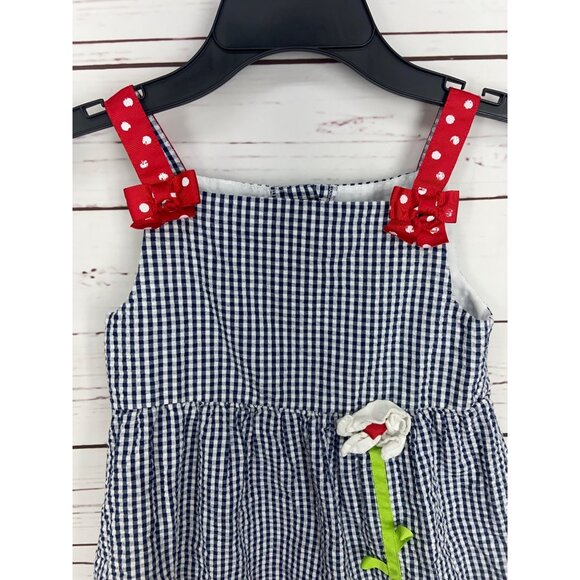 Emily Rose Size 6 Sleeveless Plaid Lady Bug Spring Dress - Picture 3 of 7